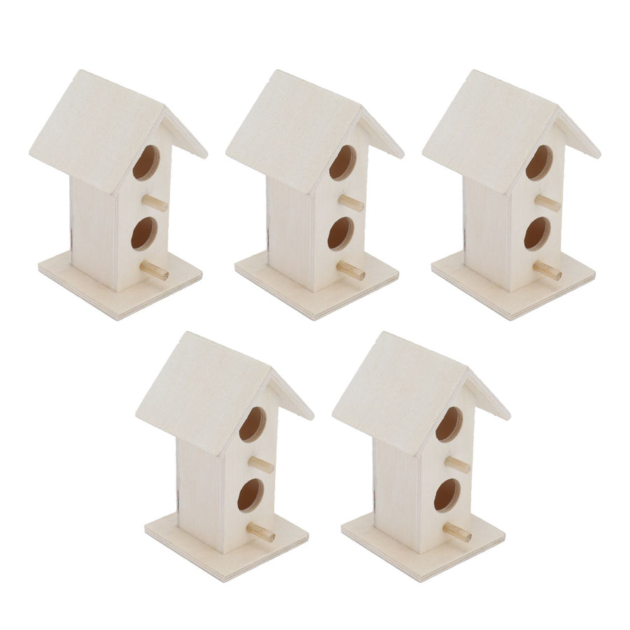 5Pcs Wood Birdhouse Garden Weatherproof Nesting Bird Cage for Bluebird Finch Chickadee