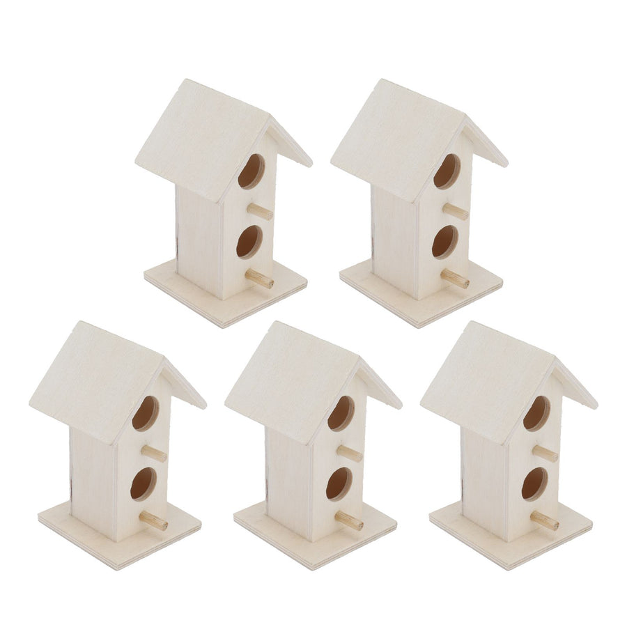 5Pcs Wood Birdhouse Garden Weatherproof Nesting Bird Cage for Bluebird Finch Chickadee