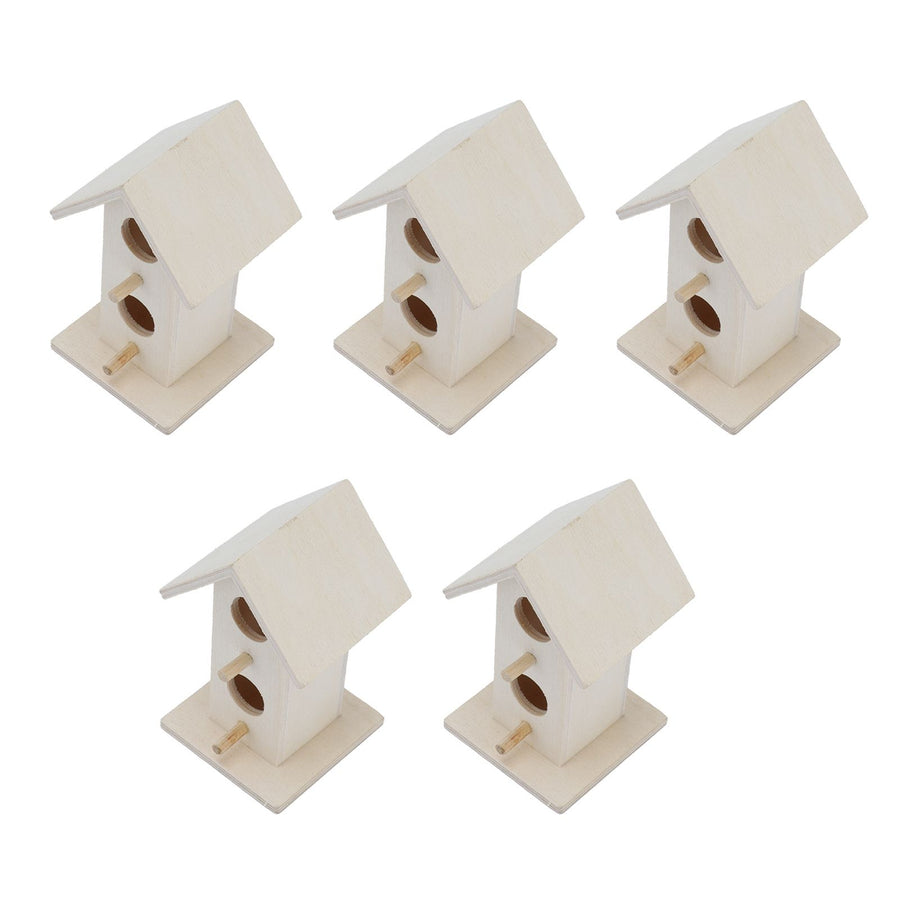 5Pcs Wood Birdhouse Garden Weatherproof Nesting Bird Cage for Bluebird Finch Chickadee