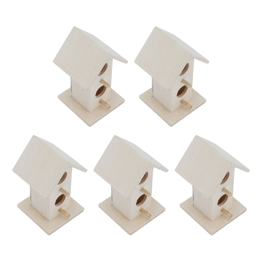 5Pcs Wood Birdhouse Garden Weatherproof Nesting Bird Cage for Bluebird Finch Chickadee