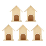 5Pcs Wooden Birdhouse Unique DIY Bird Feeder Cage Craft Ornament Garden Patio Decoration