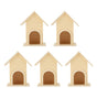5Pcs Wooden Birdhouse Unique DIY Bird Feeder Cage Craft Ornament Garden Patio Decoration