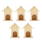 5Pcs Wooden Birdhouse Unique DIY Bird Feeder Cage Craft Ornament Garden Patio Decoration