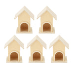 5Pcs Wooden Birdhouse Unique DIY Bird Feeder Cage Craft Ornament Garden Patio Decoration