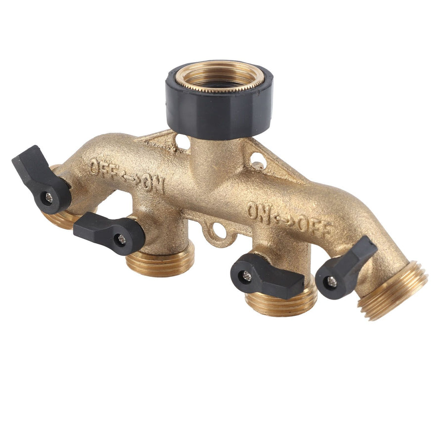 4 Way Water Hose Splitter Faucet Connector Adapter for Agricultural Irrigation American Thread