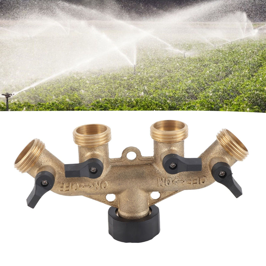 4 Way Water Hose Splitter Faucet Connector Adapter for Agricultural Irrigation American Thread