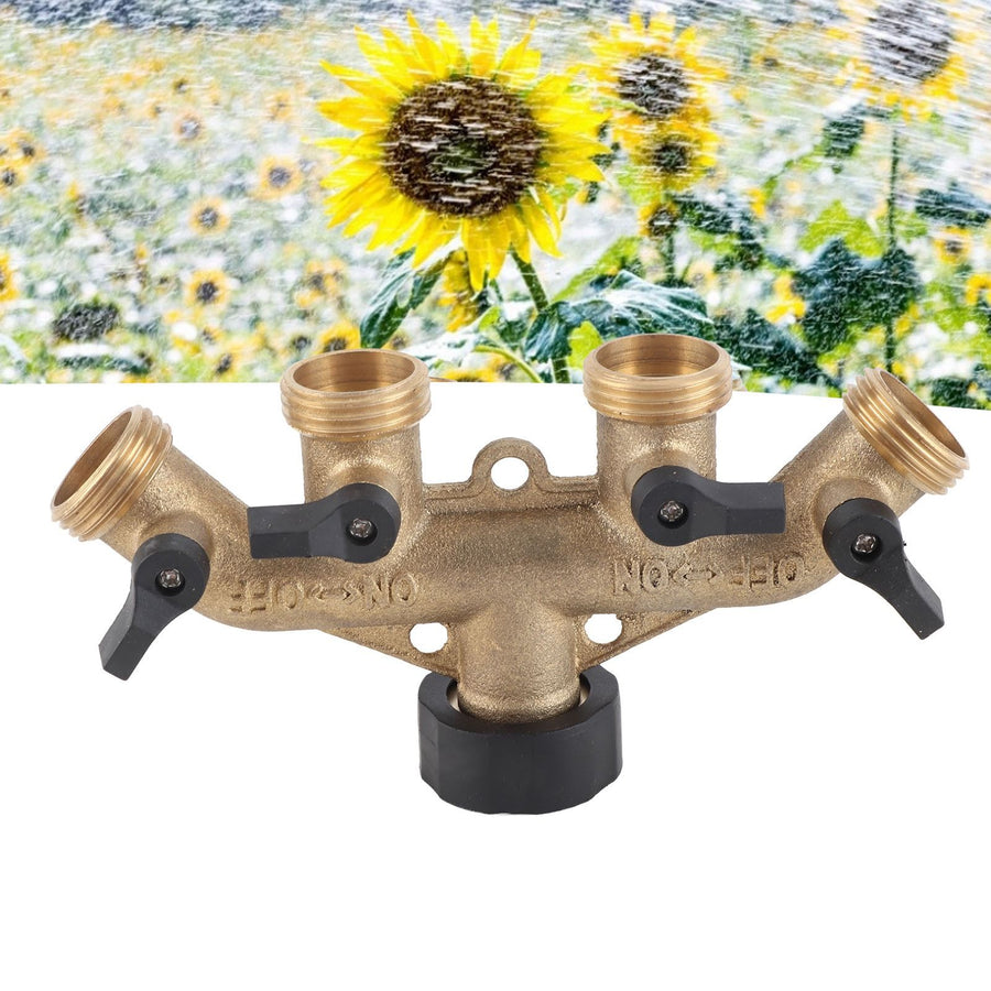 4 Way Water Hose Splitter Faucet Connector Adapter for Agricultural Irrigation American Thread