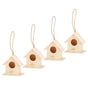 4PCS Wood Bird Nests Hanging Birdhouse Breeding Box Bird Cage for Garden DIY Decor