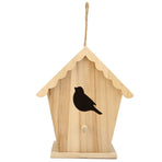 Wood Birdhouse Bird Shaped Entrance Bird Box House DIY Outdoor Nesting Box for Garden Backyard