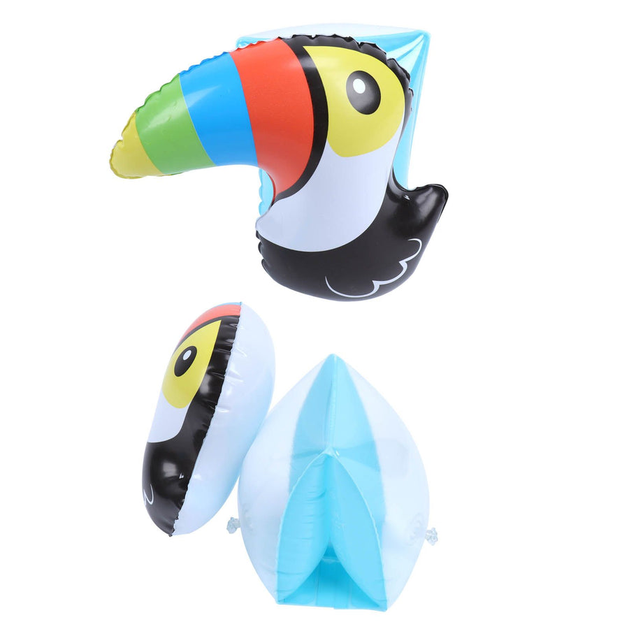 Inflatable Swim Arm Band Cute Toucan Pattern PVC Nontoxic Inflatable Swimming Arm Sling for 3 to 6 Years Old Children Beginner