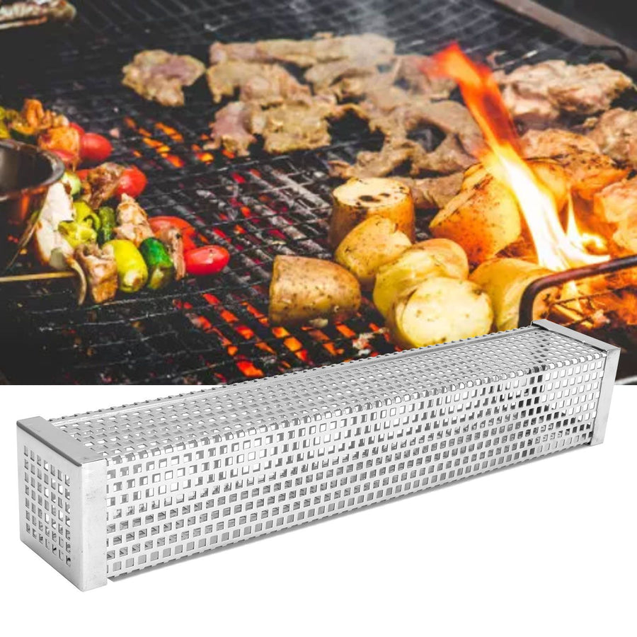 Square Shape Smoke Tube Stainless Steel BBQ Charcoal Grill Smoker Tube Barbecue Accessory12in