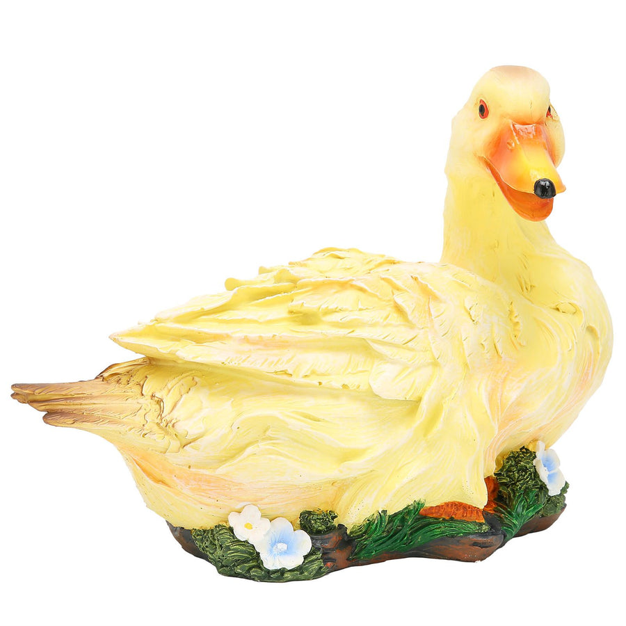 Resin Duck Statue Simulation Duck Ornament Model Decoration for Outdoor Garden YardYellow