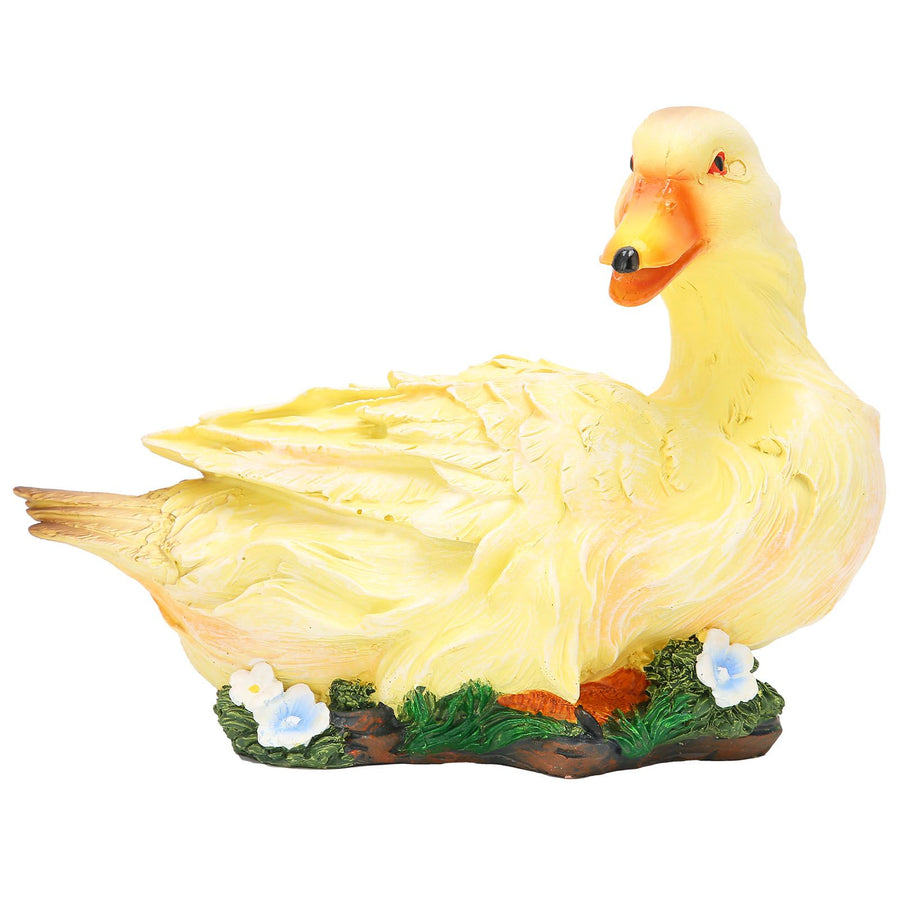 Resin Duck Statue Simulation Duck Ornament Model Decoration for Outdoor Garden YardYellow