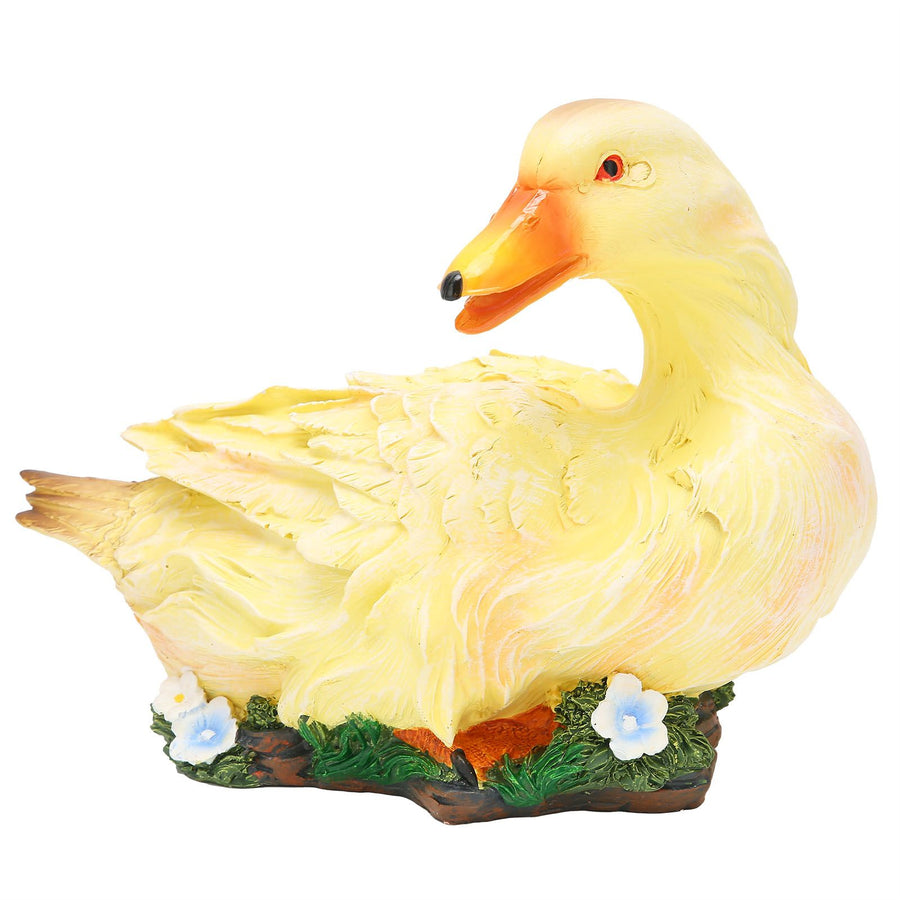 Resin Duck Statue Simulation Duck Ornament Model Decoration for Outdoor Garden YardYellow