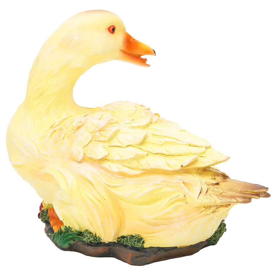 Resin Duck Statue Simulation Duck Ornament Model Decoration for Outdoor Garden YardYellow