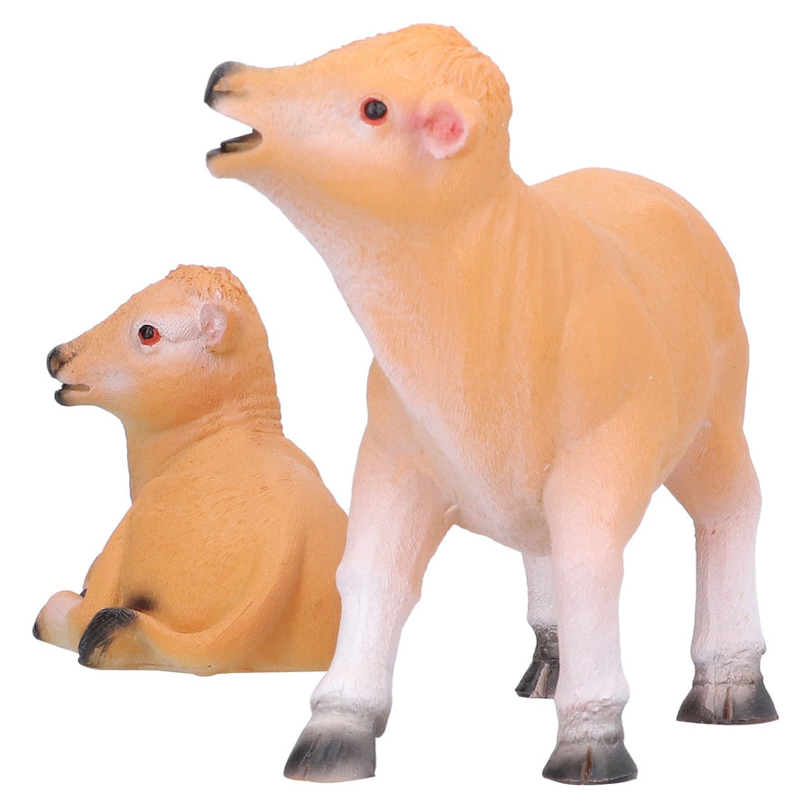 Resin Cattle Ornament 2pcs Animal Model Cattle Figurine Crafts for Garden Courtyard