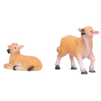 Resin Cattle Ornament 2pcs Animal Model Cattle Figurine Crafts for Garden Courtyard