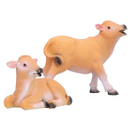 Resin Cattle Ornament 2pcs Animal Model Cattle Figurine Crafts for Garden Courtyard