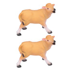 Resin Cattle Ornament 2pcs Animal Model Cattle Figurine Crafts for Garden Courtyard