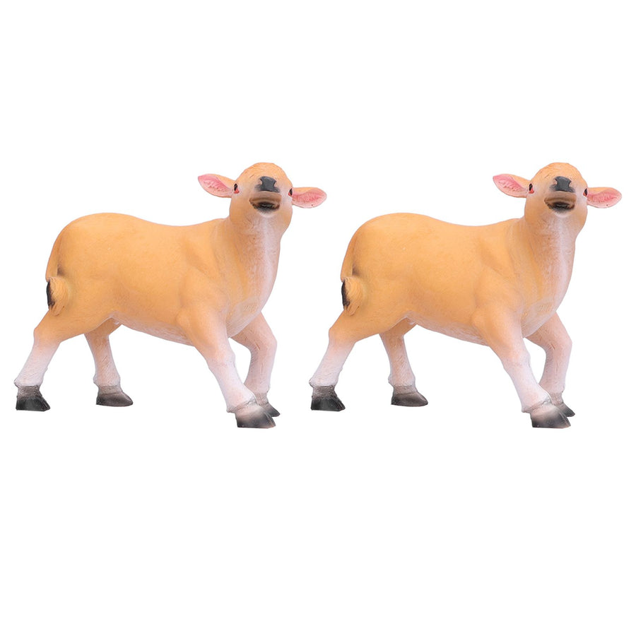 Resin Cattle Ornament 2pcs Animal Model Cattle Figurine Crafts for Garden Courtyard