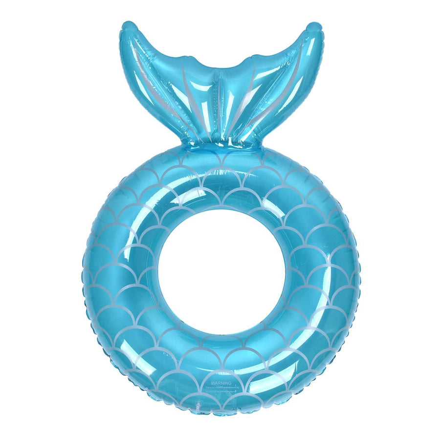 Swimming Ring Fishtail Inflatable Swimming Circle Swim Ring Pool Float for Adult Beach Vacation Blue