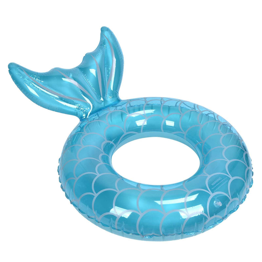Swimming Ring Fishtail Inflatable Swimming Circle Swim Ring Pool Float for Adult Beach Vacation Blue