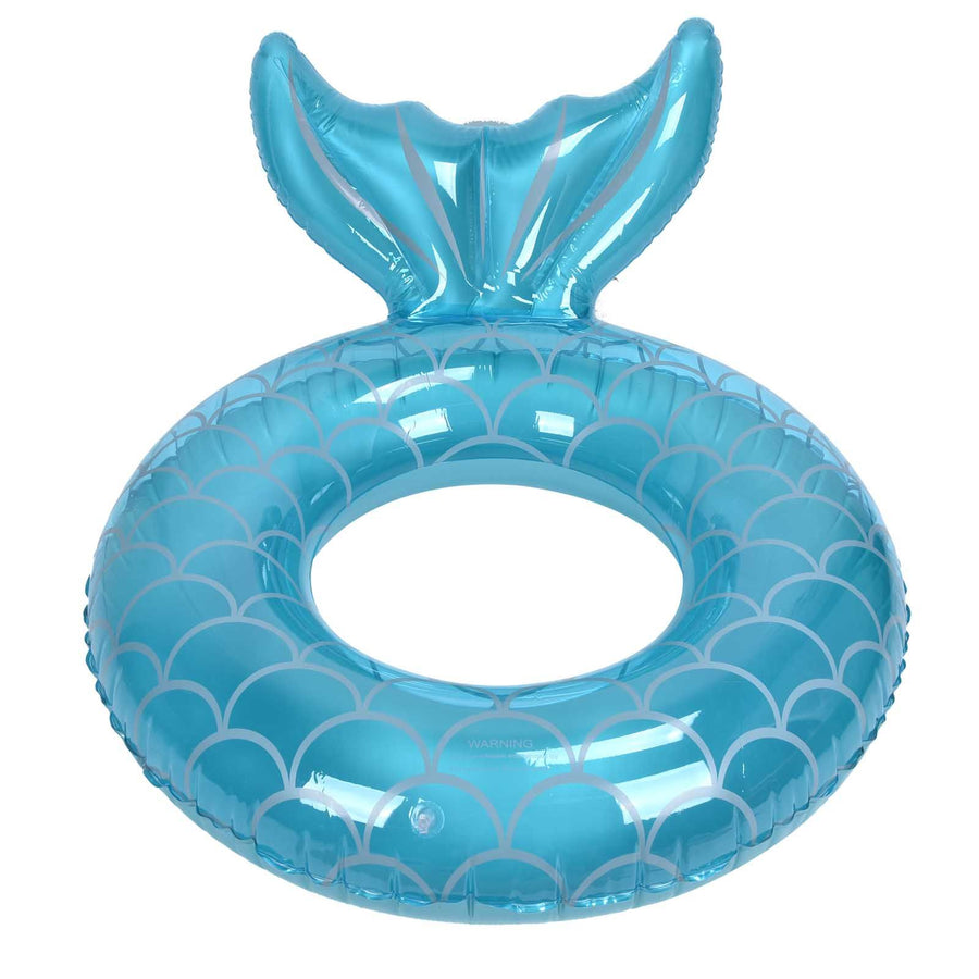 Swimming Ring Fishtail Inflatable Swimming Circle Swim Ring Pool Float for Adult Beach Vacation Blue