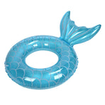 Swimming Ring Fishtail Inflatable Swimming Circle Swim Ring Pool Float for Adult Beach Vacation Blue