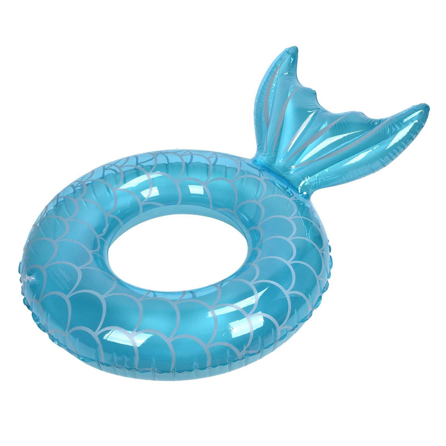 Swimming Ring Fishtail Inflatable Swimming Circle Swim Ring Pool Float for Adult Beach Vacation Blue