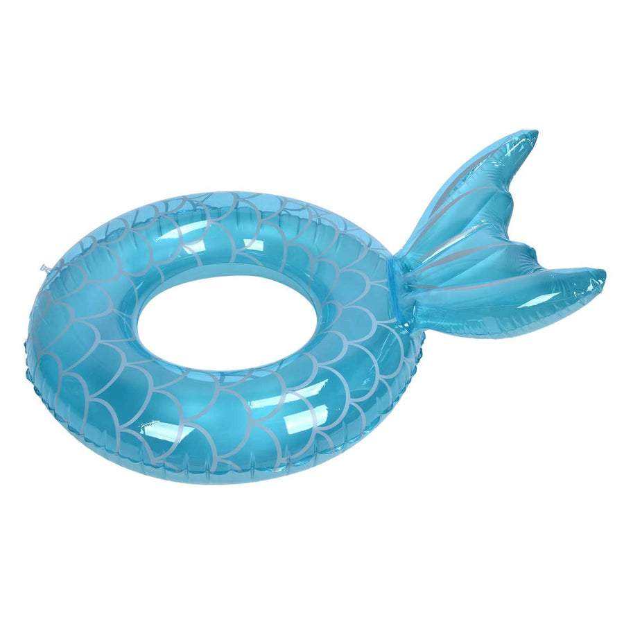 Swimming Ring Fishtail Inflatable Swimming Circle Swim Ring Pool Float for Adult Beach Vacation Blue