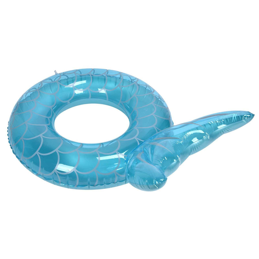 Swimming Ring Fishtail Inflatable Swimming Circle Swim Ring Pool Float for Adult Beach Vacation Blue