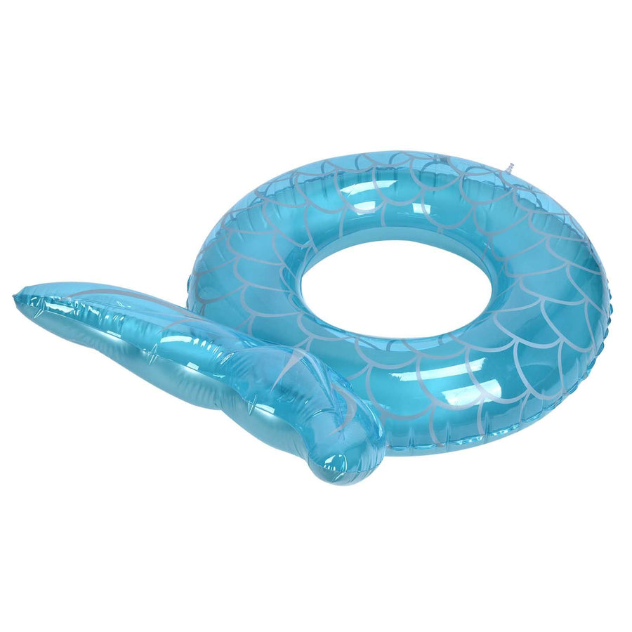 Swimming Ring Fishtail Inflatable Swimming Circle Swim Ring Pool Float for Adult Beach Vacation Blue
