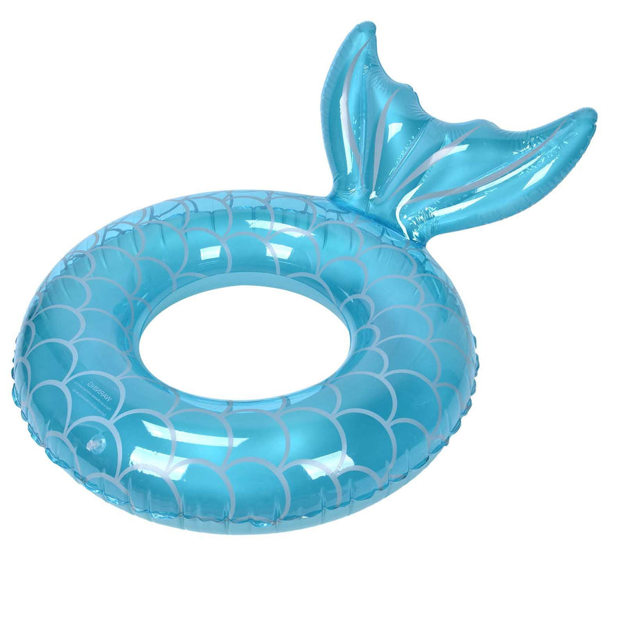 Swimming Ring Fishtail Inflatable Swimming Circle Swim Ring Pool Float for Adult Beach Vacation Blue