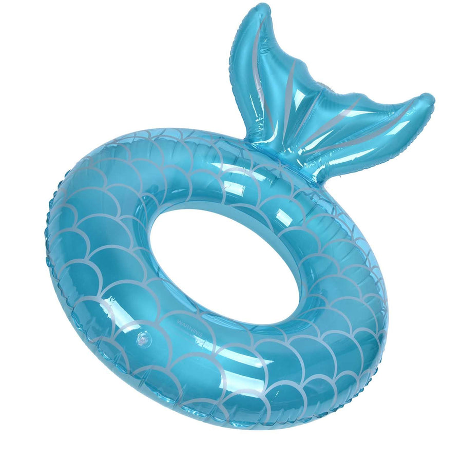 Swimming Ring Fishtail Inflatable Swimming Circle Swim Ring Pool Float for Adult Beach Vacation Blue