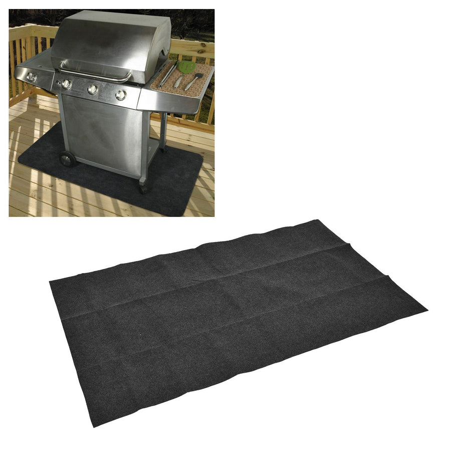 BBQ Floor Mat Outdoor Flame Retardant Barbecue Mat BBQ Oil Pad for Camping Hiking59.8x35.8in Right Angle