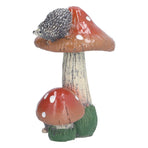 2Pcs Hedgehog Mushroom Ornament Miniature Animal Statue Bonsai Decoration for Garden IndoorBrown