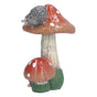 2Pcs Hedgehog Mushroom Ornament Miniature Animal Statue Bonsai Decoration for Garden IndoorBrown