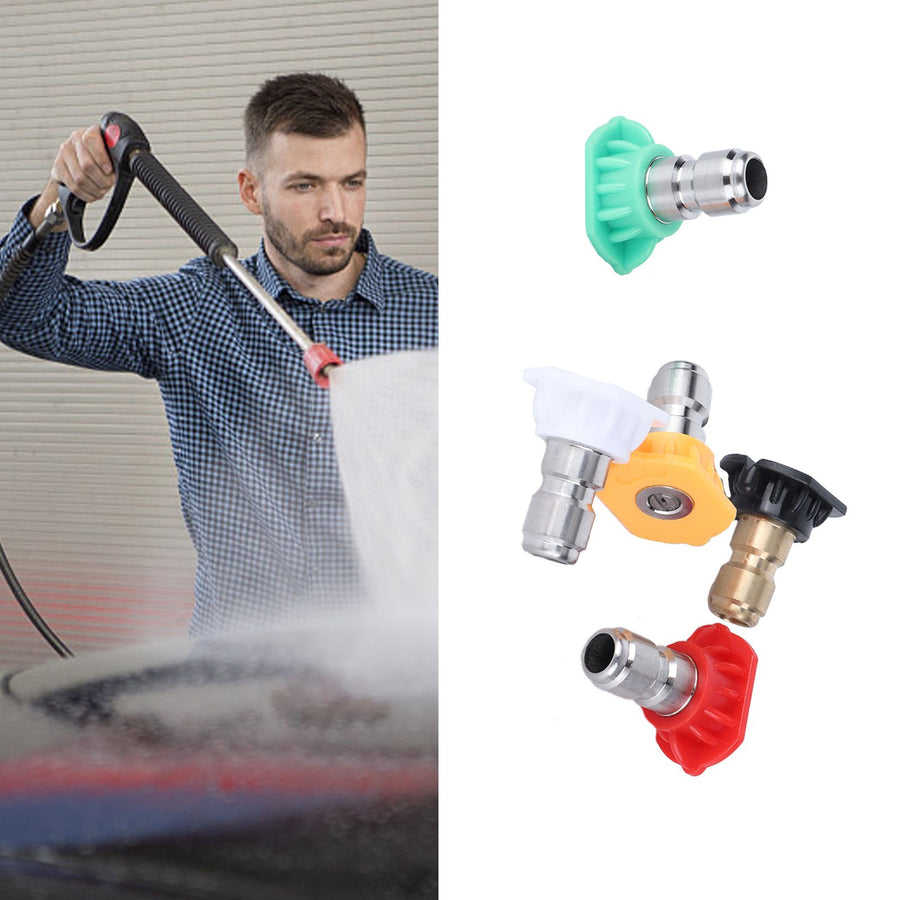 5PCS Stainless Steel High Pressure Washer Spray Nozzle Tips Quick Connector Pressure Washer Accessories