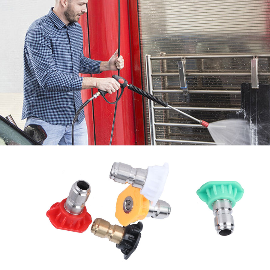 5PCS Stainless Steel High Pressure Washer Spray Nozzle Tips Quick Connector Pressure Washer Accessories
