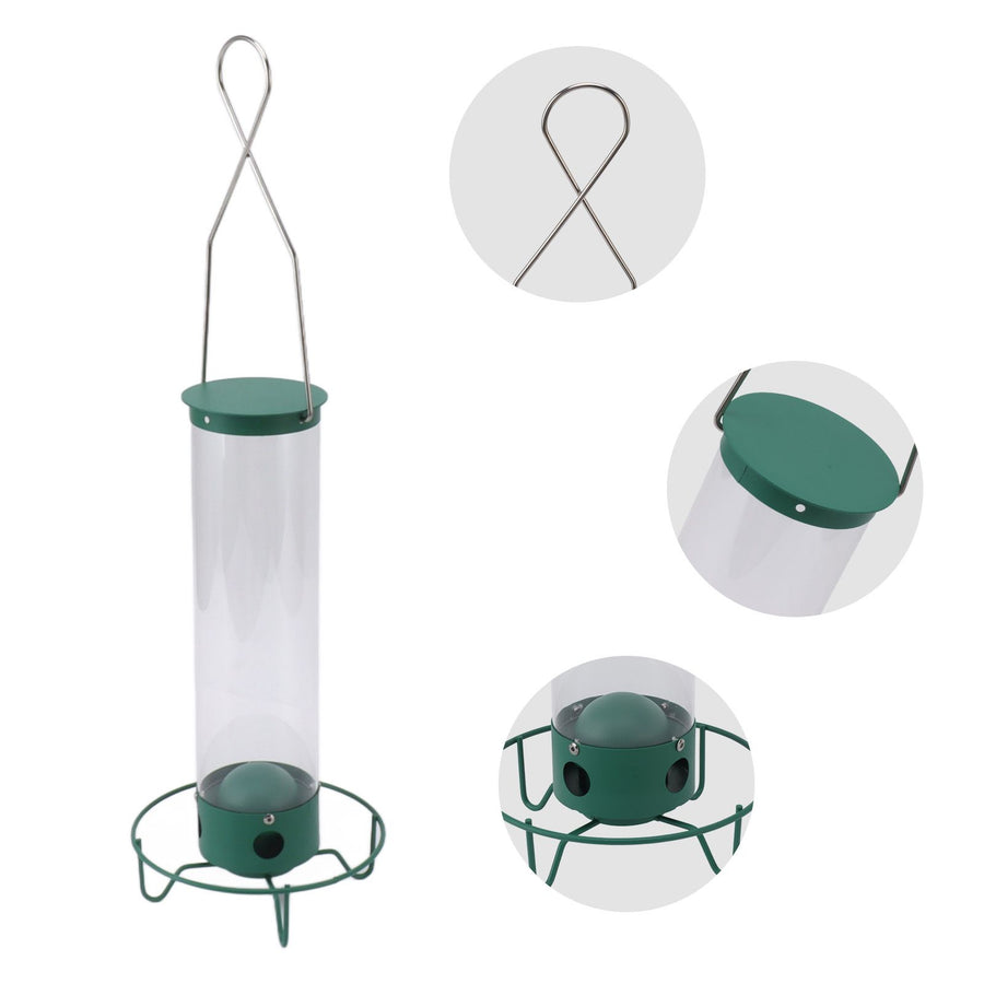 Squirrel Proof Wild Bird Feeder Large Capacity 4 Holes Portable Outdoor Hanging Bird Feeder Easy To Fill Weather Resistant