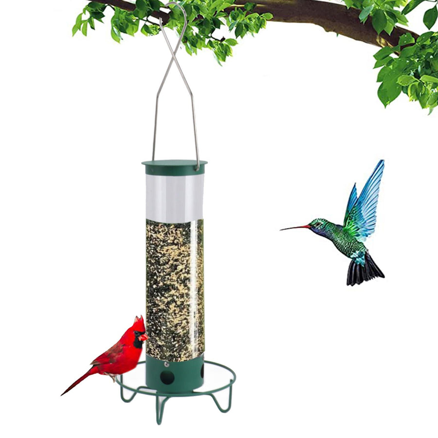 Squirrel Proof Wild Bird Feeder Large Capacity 4 Holes Portable Outdoor Hanging Bird Feeder Easy To Fill Weather Resistant
