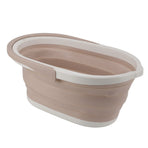 Collapsible Mop Bucket Sturdy PP Large Capacity Portable Handle Multifunction Car Wash Bucket for Home Bathroom Patio Khaki