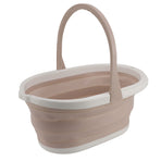 Collapsible Mop Bucket Sturdy PP Large Capacity Portable Handle Multifunction Car Wash Bucket for Home Bathroom Patio Khaki