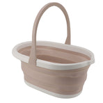 Collapsible Mop Bucket Sturdy PP Large Capacity Portable Handle Multifunction Car Wash Bucket for Home Bathroom Patio Khaki