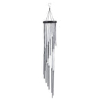 35 Inch Wind Chimes 18 Aluminum Tubes Wind Chimes Decoration 360 Degree Rotating Hanging Wind Chimes for Indoors Outdoors Silver