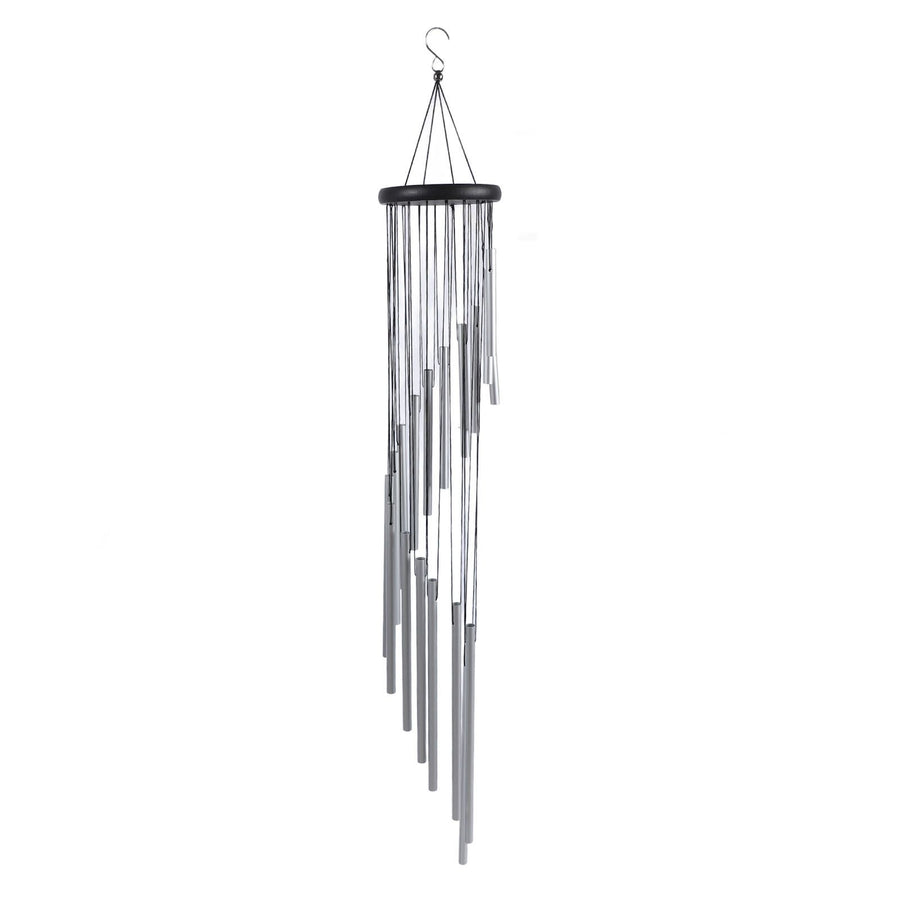 35 Inch Wind Chimes 18 Aluminum Tubes Wind Chimes Decoration 360 Degree Rotating Hanging Wind Chimes for Indoors Outdoors Silver