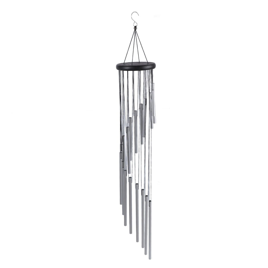 35 Inch Wind Chimes 18 Aluminum Tubes Wind Chimes Decoration 360 Degree Rotating Hanging Wind Chimes for Indoors Outdoors Silver