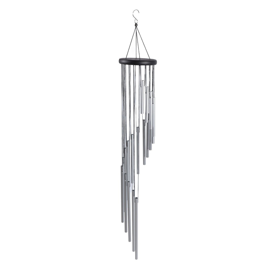 35 Inch Wind Chimes 18 Aluminum Tubes Wind Chimes Decoration 360 Degree Rotating Hanging Wind Chimes for Indoors Outdoors Silver