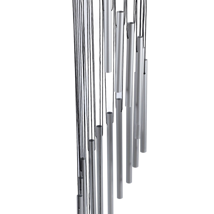 35 Inch Wind Chimes 18 Aluminum Tubes Wind Chimes Decoration 360 Degree Rotating Hanging Wind Chimes for Indoors Outdoors Silver