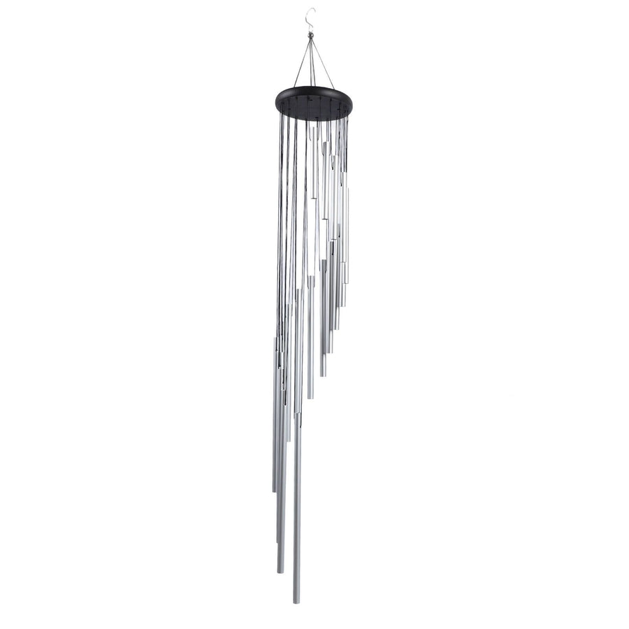 35 Inch Wind Chimes 18 Aluminum Tubes Wind Chimes Decoration 360 Degree Rotating Hanging Wind Chimes for Indoors Outdoors Silver